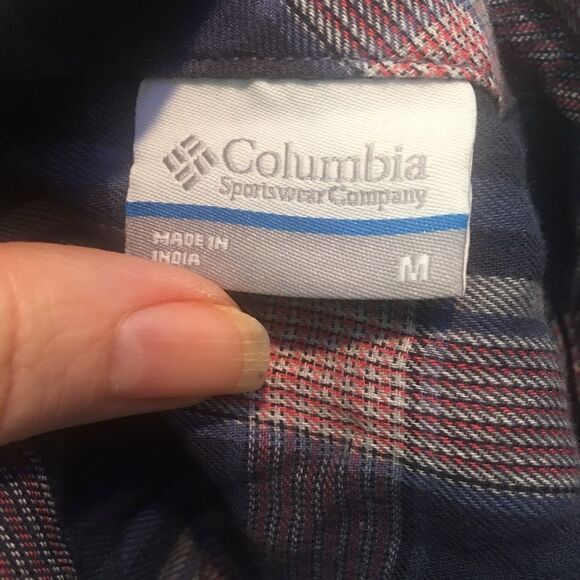 Columbia Plaid Long Sleeve Button Down Shirt Size Medium - Picture 3 of 6